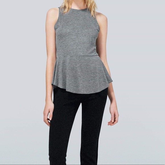 Aritzia Wilfred Concorde Peplum Crop Tank Top - Picture 3 of 6